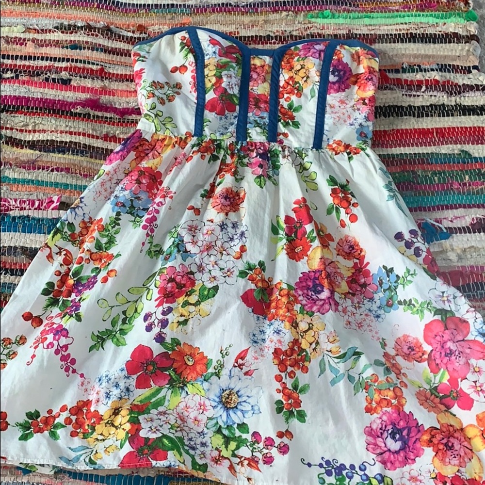 Strapless floral dress